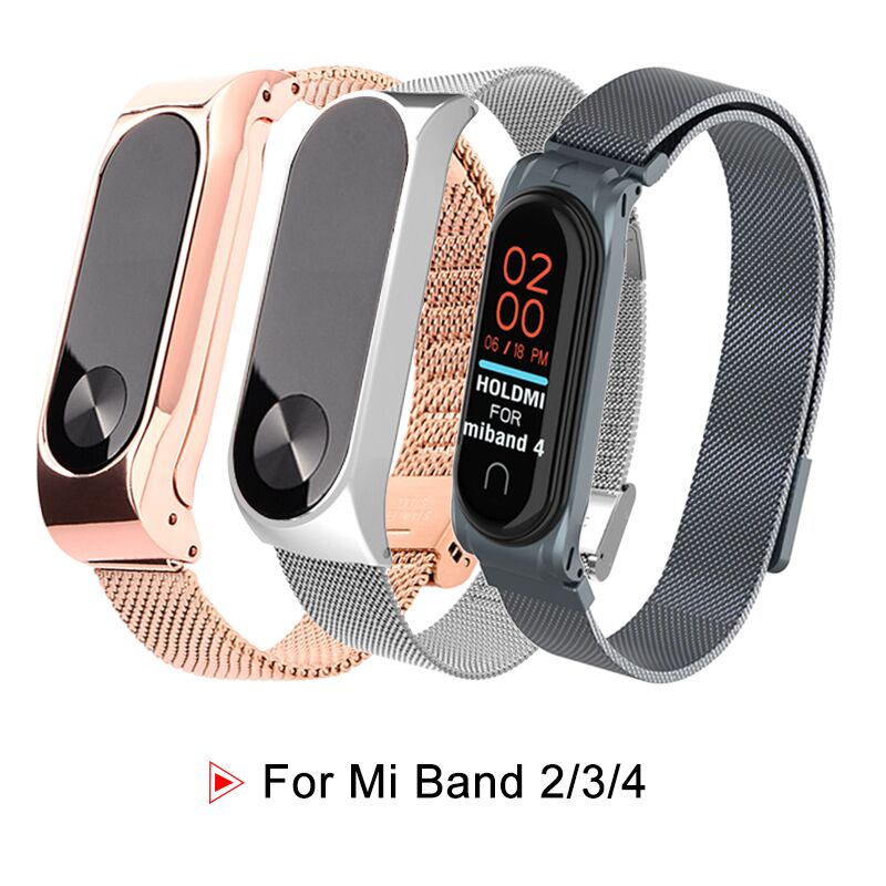 Stainless Steel For Xiaomi Mi Band 2 3 4 Strap Wristband Smart Watch Strap For Xiaomi Mi band 4 3 NFC Bracelet Accessories