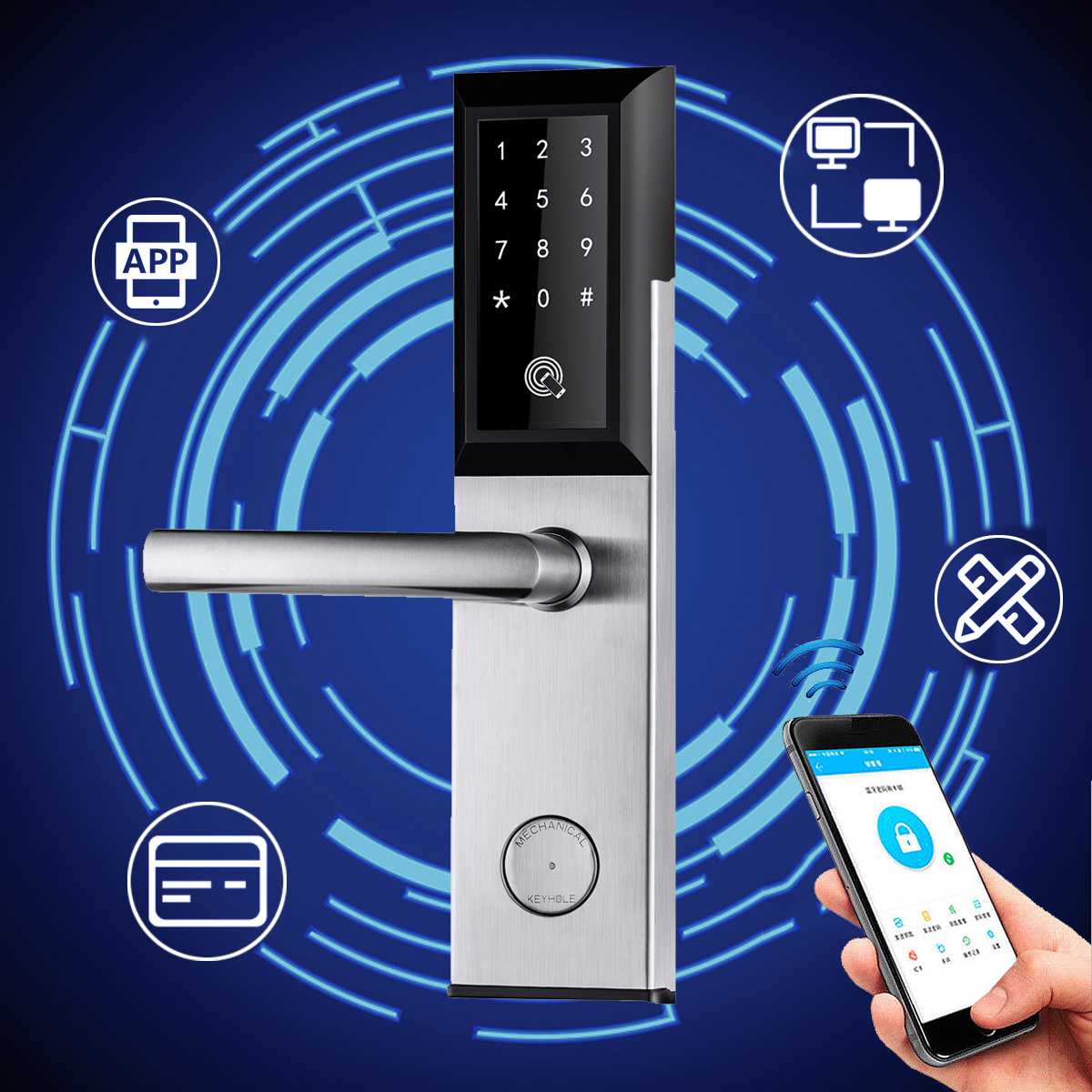 Electronic Digital Door Lock Wifi Control Touch Keypad Entry Smart Door Locks  App Remote Home Hotel Apartment Code