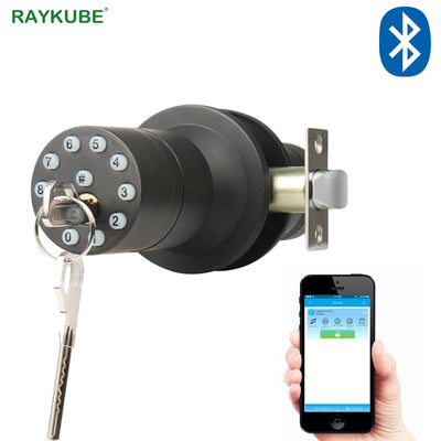 RAYKUBE Knob Digital Code Electronic Door Lock Bluetooth APP Password Keyless Opeing Enter Smart Live Waterproof IP65